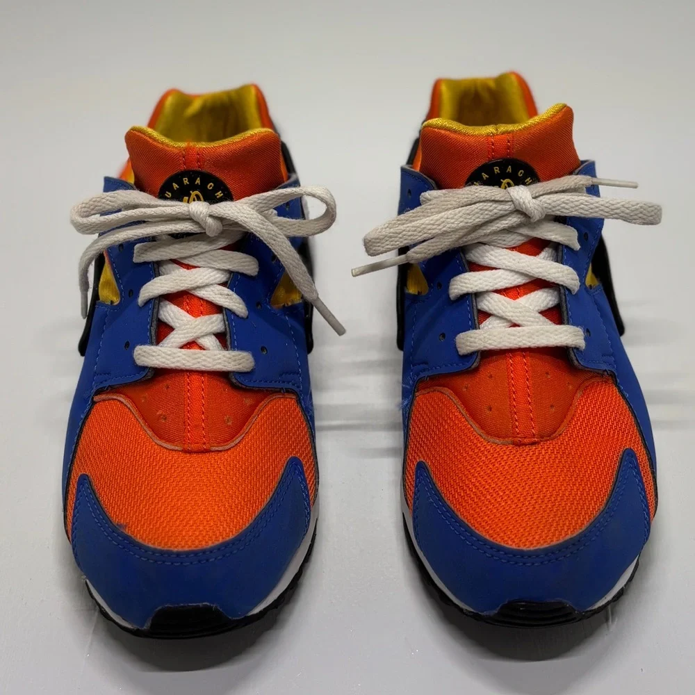 Nike Air Huarache Youth Sneakers Size 3Y Blue Orange Athletic Shoes